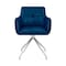 Armen Living Noah Dining Room Accent Chair in Blue Velvet and Brushed Stainless Steel Finish LCNHCHBLU - alternate 5